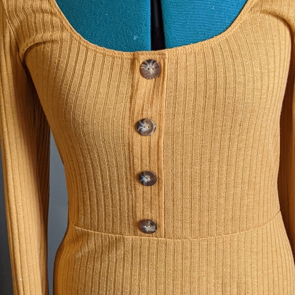 Goldenrod Wild Fable Long Sleeve Dress - M - Picture 3 of 7